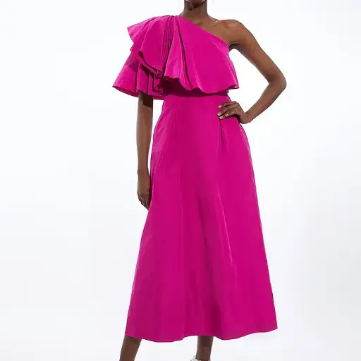 One-Shoulder Ruffle Dress